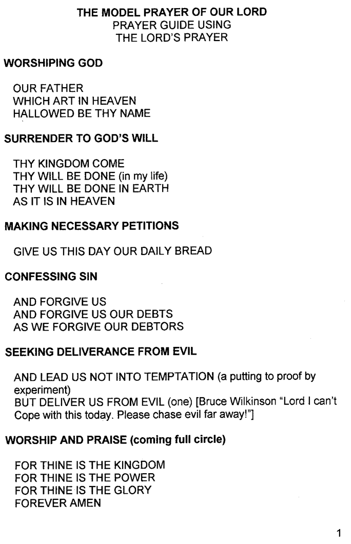Lord S Prayer Summary